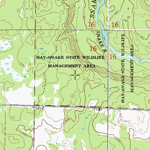 Topographic Map of Hay-Snake State Wildlife Management Area, MN