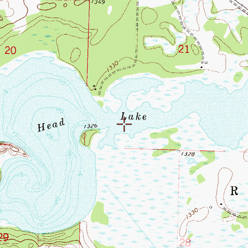 Topographic Map of Head Lake, MN
