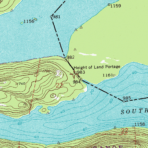 Topographic Map of Height of Land Portage, MN