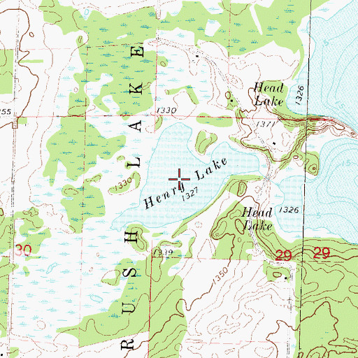 Topographic Map of Henry Lake, MN