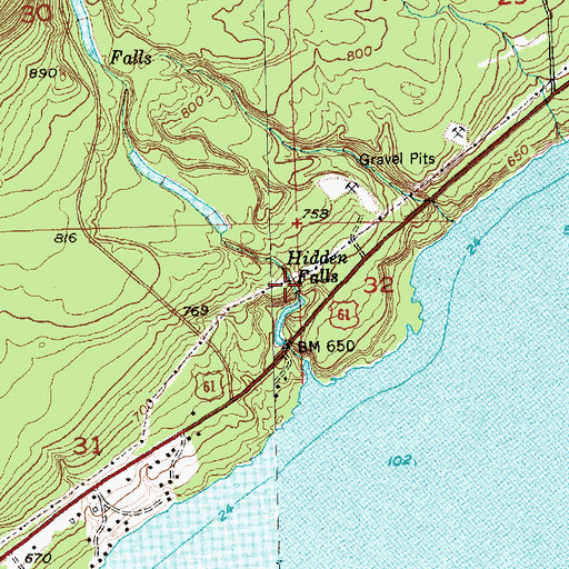 Topographic Map of Hidden Falls, MN