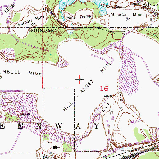 Topographic Map of Hill -Annex Mine, MN