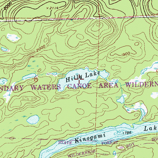 Topographic Map of Hilly Lake, MN