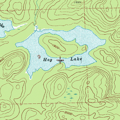 Topographic Map of Hog Lake, MN
