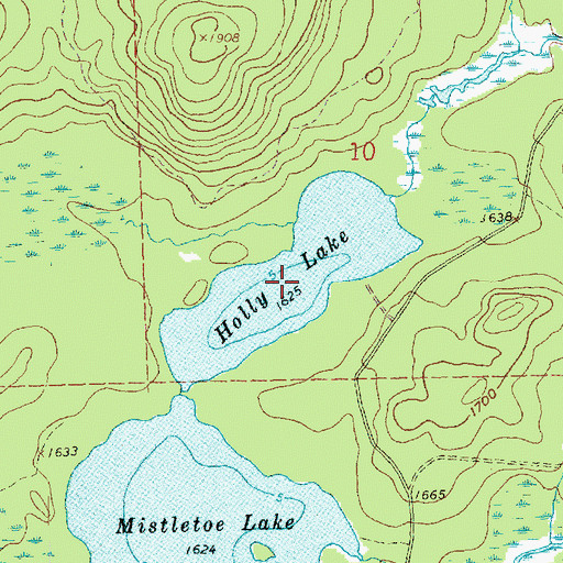 Topographic Map of Holly Lake, MN