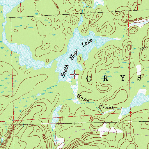 Topographic Map of Hope Creek, MN