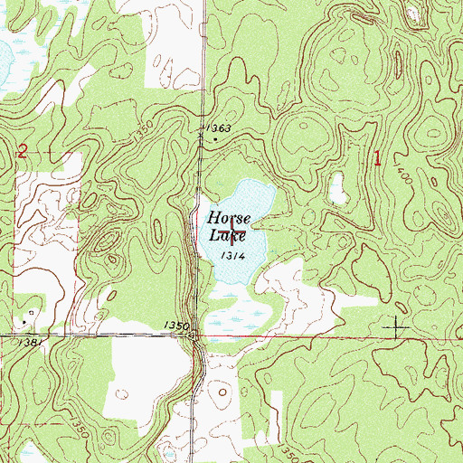 Topographic Map of Horse Lake, MN