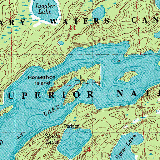 Topographic Map of Horseshoe Island, MN