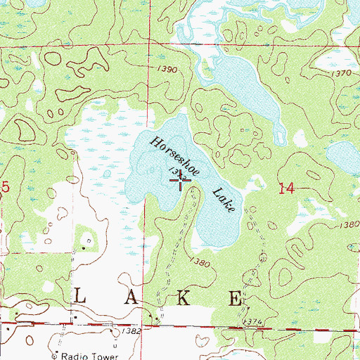 Topographic Map of Horseshoe Lake, MN