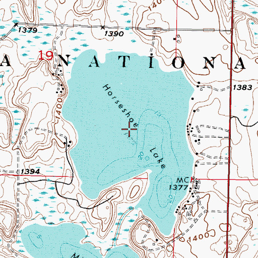 Topographic Map of Horseshoe Lake, MN