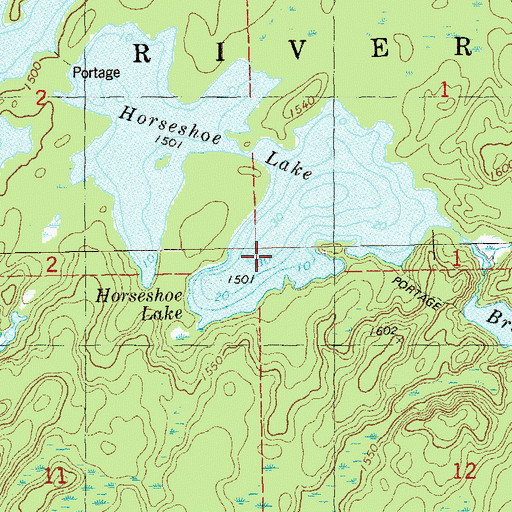 Topographic Map of Horseshoe Lake, MN
