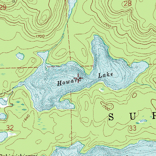 Topographic Map of Howard Lake, MN
