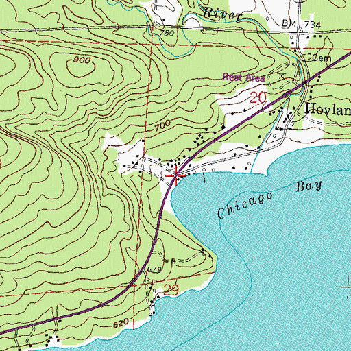 Topographic Map of Hovland, MN