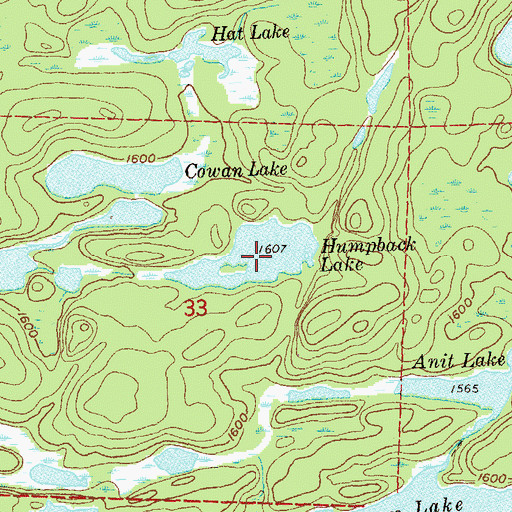 Topographic Map of Humpback Lake, MN