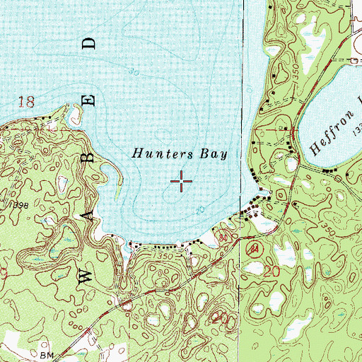 Topographic Map of Hunters Bay, MN