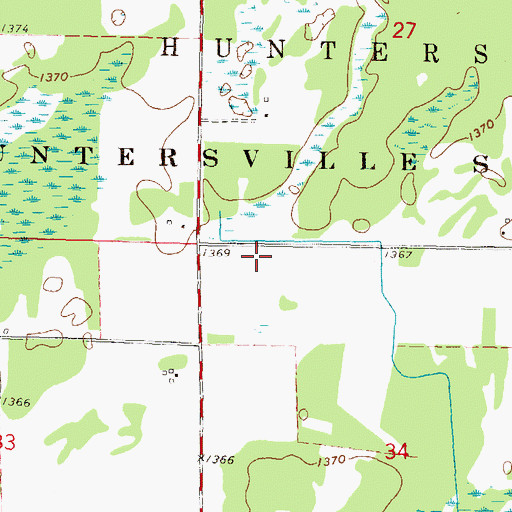 Topographic Map of Huntersville State Forest, MN