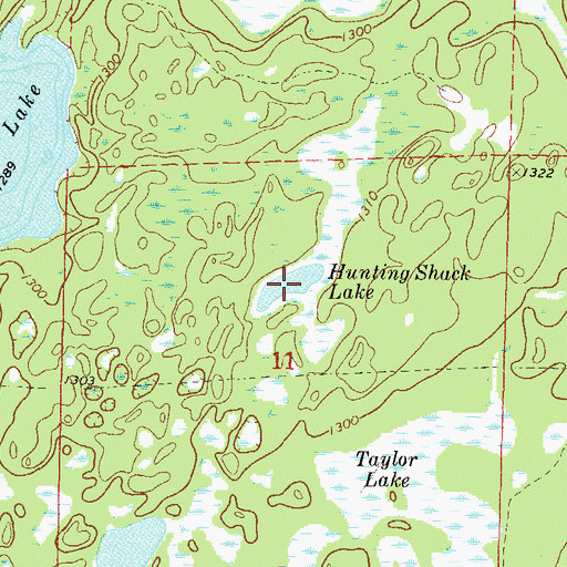 Topographic Map of Hunting Shack Lake, MN