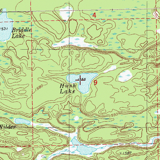 Topographic Map of Hush Lake, MN