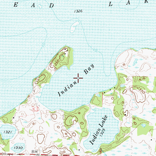 Topographic Map of Indian Bay, MN