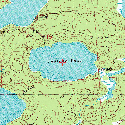 Topographic Map of Indiana Lake, MN