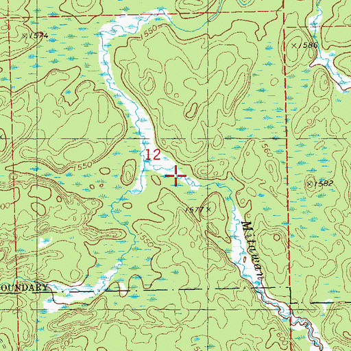Topographic Map of Inga Creek, MN