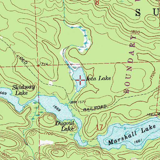 Topographic Map of Iota Lake, MN