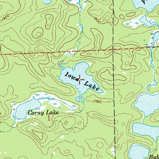 Topographic Map of Iowa Lake, MN