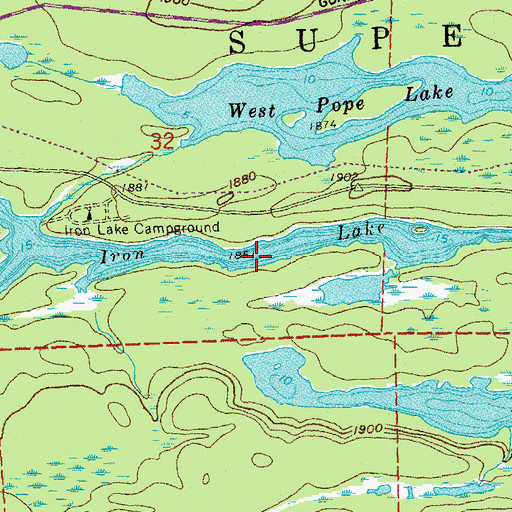 Topographic Map of Iron Lake, MN