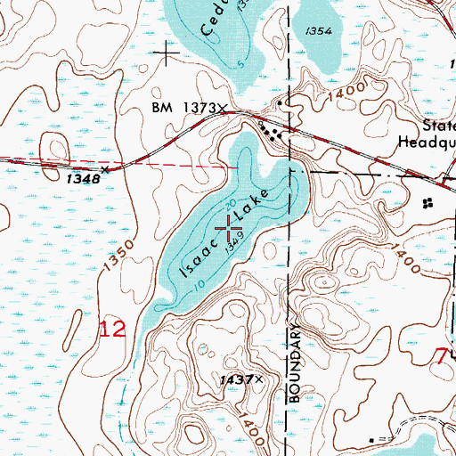 Topographic Map of Isaac Lake, MN