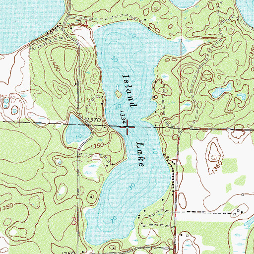 Topographic Map of Island Lake, MN