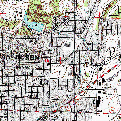 Topographic Map of Calvary Missionary Baptist Church, AR