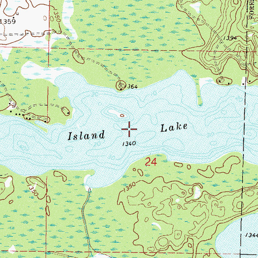 Topographic Map of Island Lake, MN