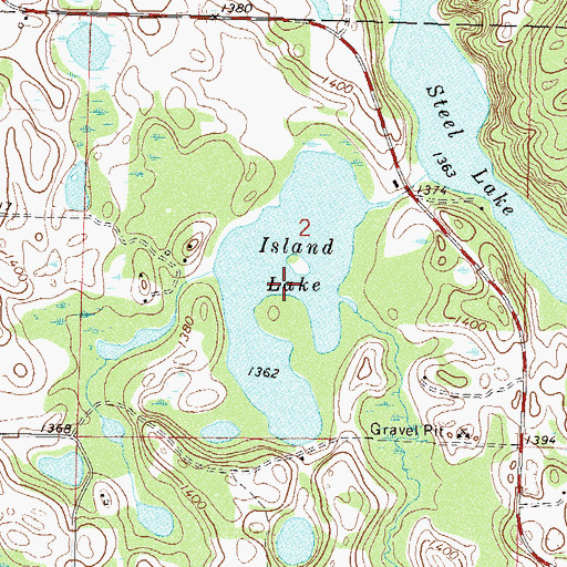 Topographic Map of Island Lake, MN