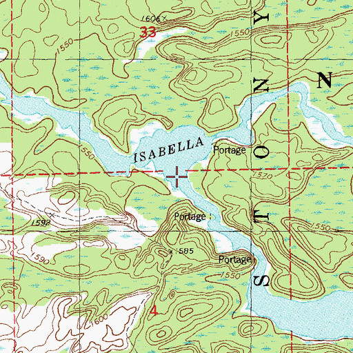 Topographic Map of Island River, MN