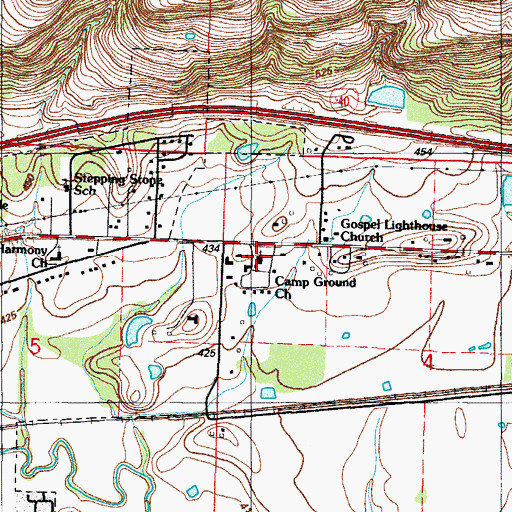 Topographic Map of Camp Ground Church, AR