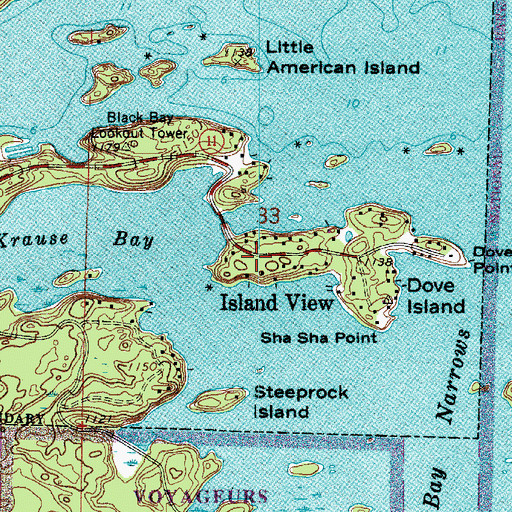 Topographic Map of Island View, MN
