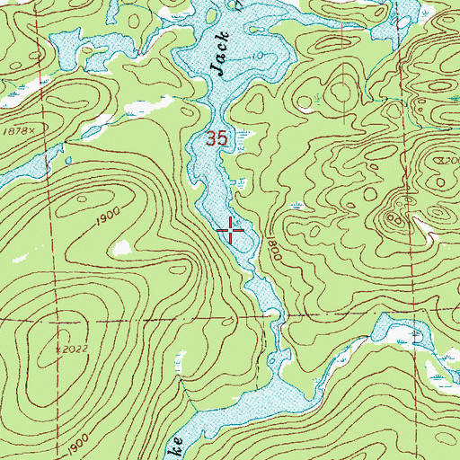 Topographic Map of Jack Lake, MN