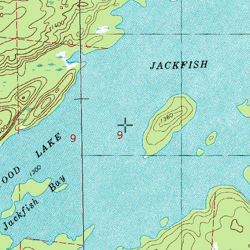 Topographic Map of Jackfish Bay, MN