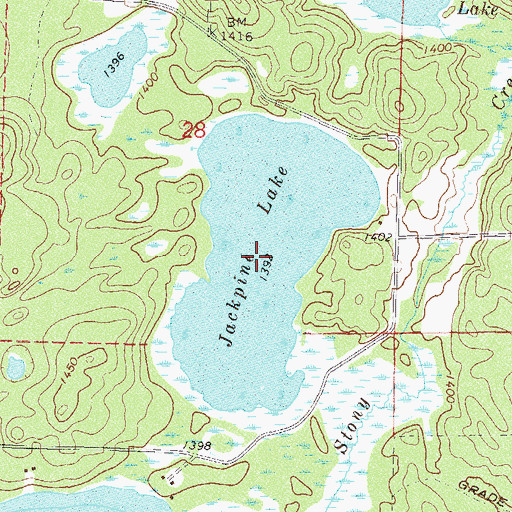Topographic Map of Jackpine Lake, MN