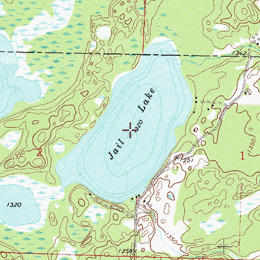 Topographic Map of Jail Lake, MN