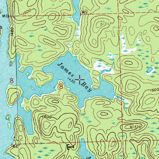 Topographic Map of James Bay, MN