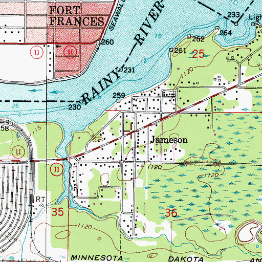 Topographic Map of Jameson, MN
