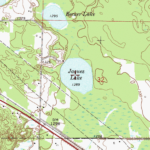 Topographic Map of Jaques Lake, MN
