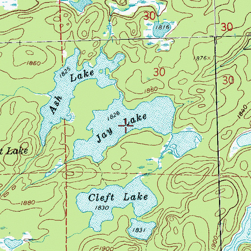 Topographic Map of Jay Lake, MN