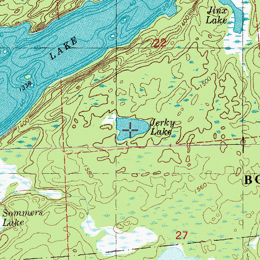 Topographic Map of Jerky Lake, MN