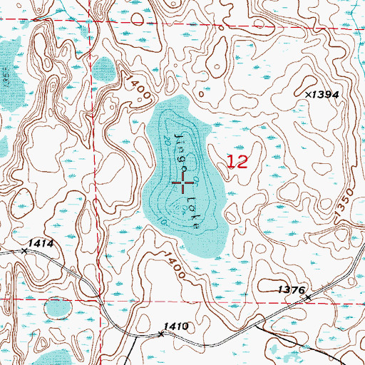 Topographic Map of Jingo Lake, MN