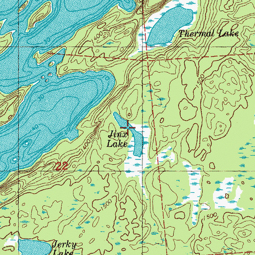 Topographic Map of Jinx Lake, MN