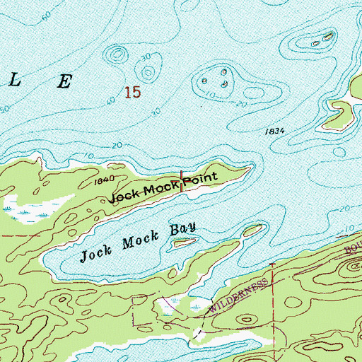 Topographic Map of Jock Mock Point, MN