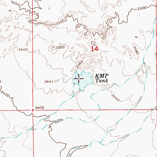 Topographic Map of K M P Tank, AZ