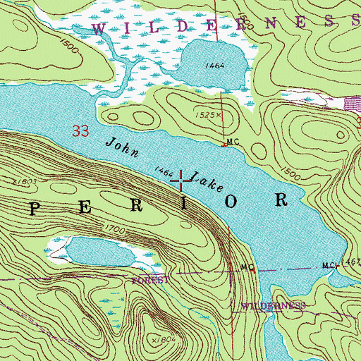 Topographic Map of John Lake, MN